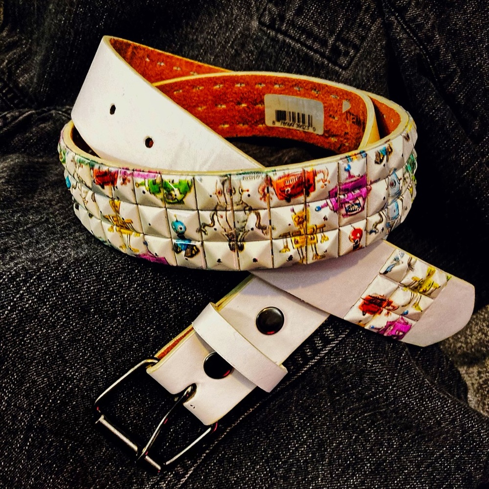 Studded Cartoon Robot Belt Size L/38
